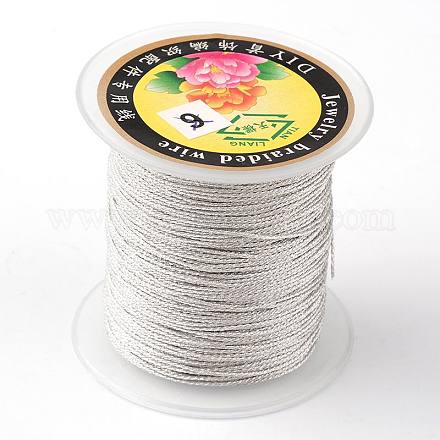 丸いメタリック糸  刺しゅう糸  6プライ  ホワイトスモーク  0.6mm  約87.48ヤード（80m）/ロール&nbsp;MCOR-L001-0.6mm-01-1