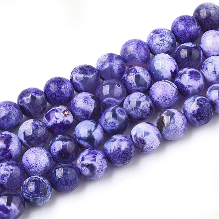 Natural Fire Crackle Agate Beads Strands X-G-S346-8mm-20-1