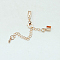 Iron Chain Extender, with Brass Folding Crimp Ends, Rose Gold, Chains: 56~62mm long, Lobster Clasp: 12x8x3mm, End: 9x4mm, Iron Circle: 3mm inner diameter.
