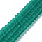 Transparent Glass Beads Strands, Faceted, Frosted, Rondelle, Teal, 4mm, Hole: 0.8~1mm, about 105~110pcs/strand, 38~39cm