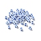 Opaque Acrylic Beads, Cube with Heart, Cornflower Blue, 4.5x4.5x4.5mm, Hole: 2mm