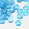 Cat Eye Cabochons, Half Round, Light Sky Blue, 5x2mm