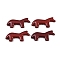 Synthetic Turquoise Beads, Horse, Dyed, Dark Red, 12.5~13x28.5~29x4~4.5mm, Hole: 1.2mm