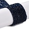 Transparent Glass Beads Strands, Faceted Round, Prussian Blue, 2mm, Hole: 0.8mm, about 160~178pcs/strand, 13.58 ~14.17 inch(34.5~36cm)