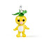 Handmade Lampwork Cartoon Radish Pendants, Champagne Yellow, 36.5~39.5x19~19.5x15.5~17.5mm, Hole: 2.8~3.2x2.8~3.2mm