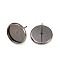 Brass Ear Studs Settings, Gunmetal, Tray: 12mm, 12mm, Pin: 0.7mm