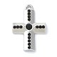 Rack Plating Alloy with Black Rhinestone Pendants&nbsp;FIND-Z051-04P-01-1