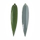 プラスチック製の大きなペンダント  葉  濃い緑  58x11x2mm  穴：1mm&nbsp;KY-N015-047-3