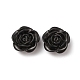 プラスチックビーズ  花  ブラック  18.5x19x7.5mm  穴：1.6mm&nbsp;KY-WH0048-29A-01-1