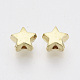 CCBプラスチックビーズ  スター  ゴールドカラー  6x6.5x3.5mm  穴：1.2mm  約7690個/500g&nbsp;CCB-S163-010A-01-2