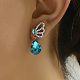 Elegant Alloy Butterfly with Teardrop Dangle Stud Earrings&nbsp;TF5032-1