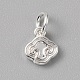 真鍮製チャーム  丸カン付き  銀  雲  10x8x2mm  穴：4mm&nbsp;LS-FIND-WH0159-63S-04-1