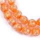 Handmade Gold Foil Lampwork Beads Strands&nbsp;LAMP-Q002-01F-2