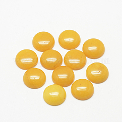 天然石ホワイトジェイドカボション  染め  半円/ドーム  ゴールド  8x4mm