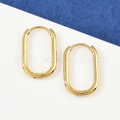 304 Stainless Steel Oval Hoop Earrings, Golden, 19x12x2mm