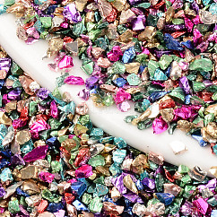 Baking Paint Glass Beads, Irregular Shaped Beads, For Nail Art Decoration Accessories, No Hole/Undrilled, Mixed Color, 2~8x1.5~4x0.6~4.5mm, about 450g/bag
