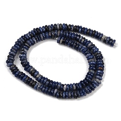 天然石ソーダライトビーズ連売り  ロンデル  6~6.5x2~3mm  穴：0.8mm  約152~162個/連  14.57~15.20''（37~38.6センチメートル）&nbsp;G-Q159-B26-01