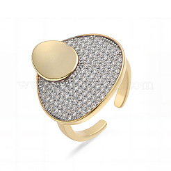 Brass Micro Pave Clear Cubic Zirconia Cuff Open Rings&nbsp;WG25CE0-01