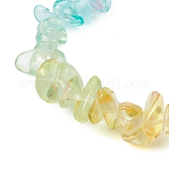 女性用レインボーカラーガラスチップビーズストレッチブレスレット  ミックスカラー  内径：2-1/8インチ（5.5cm）&nbsp;BJEW-JB10778
