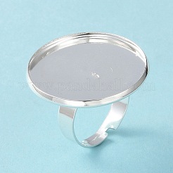 Adjustable 201 Stainless Steel Finger Rings Components&nbsp;STAS-G187-01S-25mm