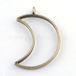 Rack Plating Alloy Open Back Bezel Pendants&nbsp;PALLOY-S047-39F-FF