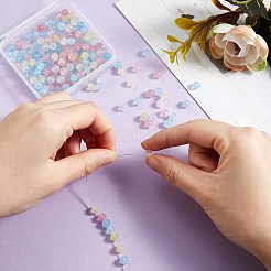 DIYジュエリーブレスレット作りキット  200本6mm染めの丸い天然白翡翠ビーズと平らな伸縮性のある糸  カラフル  6mm  穴：1mm  200個/箱&nbsp;DIY-SZ0003-68P