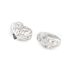 Brass Micro Pave Clear Cubic Zirconia Beads&nbsp;KK-Z059-05P