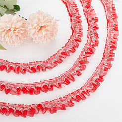 Double Layer Pleated Polyester Lace Trim&nbsp;OCOR-WH0079-37