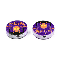 Halloween Printed Natural Wood Beads&nbsp;WOOD-T021-64