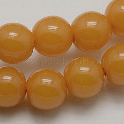Imitation Amber Resin Round Bead Strands for Buddhist Jewelry Making&nbsp;RESI-E006-03-8mm