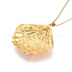 304 Stainless Steel Pendant Necklaces&nbsp;NJEW-T018-13G