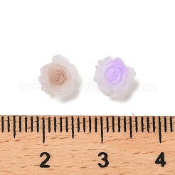 蓄光樹脂デコデンカボション  暗闇で光る花  ミックスカラー  7.5x7x3mm&nbsp;RESI-K036-06L