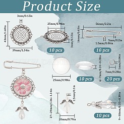DIY Blank Dome & Angel Alloy Wedding Bouquet Charm Making Kit&nbsp;DIY-SC0025-10