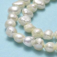 天然養殖淡水パールビーズ連売り  研磨両側  リネン  4~5x4x2.5~3mm  穴：0.6mm  約97~100個/連  14.65~14.72''（37.2~37.4センチメートル）&nbsp;PEAR-A005-05B-01