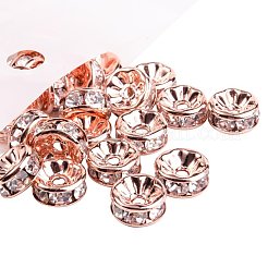 Rondelle Brass Rhinestone Spacer Beads&nbsp;RB-PH0001-05RG-NF