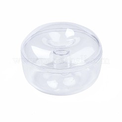 フラットラウンドいポリスチレンビーズ貯蔵容器  ジュエリービーズ用小さなアクセサリー  透明  4.5x7cm  穴：10mm  内径：6.5のCM  穴：1のCM&nbsp;LS-CON-S043-053