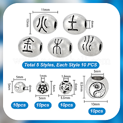 90Pcs 9 Styles Tibetan Style Alloy Beads&nbsp;FIND-PH0061-73