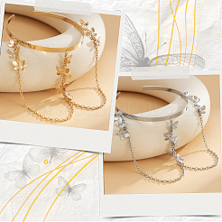 2Pcs 2 Colors Iron and Brass Upper Arm Bangles&nbsp;BJEW-CY0001-11A