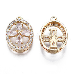 Brass Micro Pave Clear Cubic Zirconia Pendants&nbsp;KK-S359-106-RS