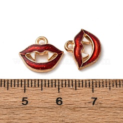ハロウィンアロイエナメルペンダント  リップ  レッド  11x13.5x2mm  穴：1.6mm&nbsp;FIND-I056-01E-KCG