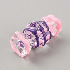 クリアアクリルヨーロピアンビーズ  エナメル  大穴ビーズ  キャンディ  スチールブルー  28.5x14.5mm  穴：5mm&nbsp;TACR-TAC0006-03A