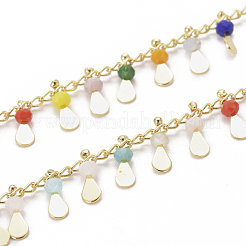 3.28 Feet Handmade Glass Beaded Chains&nbsp;X-CHC-E020-01G
