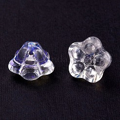 透明ガラスビーズ  ABカラーメッキ  花  クリアAB  10x10x7mm  穴：1.2mm&nbsp;GGLA-YW0001-11