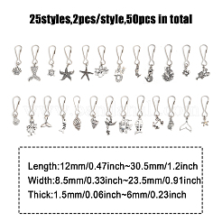 Ocean Theme Tibetan Style Alloy Pendant Decoration&nbsp;HJEW-FH0001-36