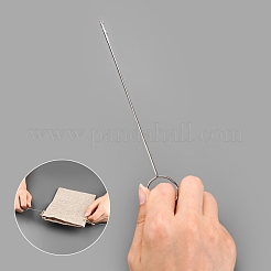 スチール縫製ループターナーフック  ラッチ付きロングループターナー  布用 ベルト ストリップ DIY 編み物 アクセサリー  ステンレス鋼色  265x25mm  ピン：1.5mm&nbsp;SENE-PW0002-087B