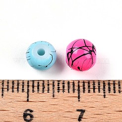 ドローベンチガラスビーズ  焼き付け塗料  ラウンド  ミックスカラー  6~6.5mm  穴：1.2~1.6mm  約3415個/1000g&nbsp;DGLA-S115-6mm-ML