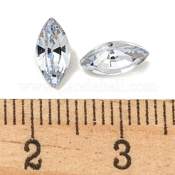 ガラスラインストーンカボション  尖ったバック＆バックメッキ  多面カット  馬の目  ライトサファイア  8x4x3mm&nbsp;RGLA-L029-12A-211