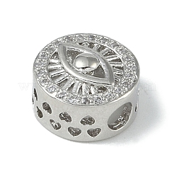 Rack Plating Brass Micro Pave Clear Cubic Zirconia Beads&nbsp;KK-A220-07P