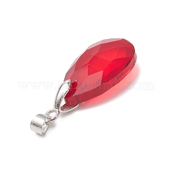 ティアドロップガラスペンダント  多面カット  ミックスカラー  28.5x13x7mm  穴：4x3.5mm&nbsp;PALLOY-JF03741