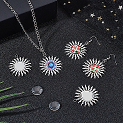 12Pcs 304 Stainless Steel Pendant Cabochon Settings&nbsp;DIY-UN0005-09